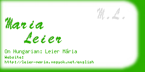 maria leier business card